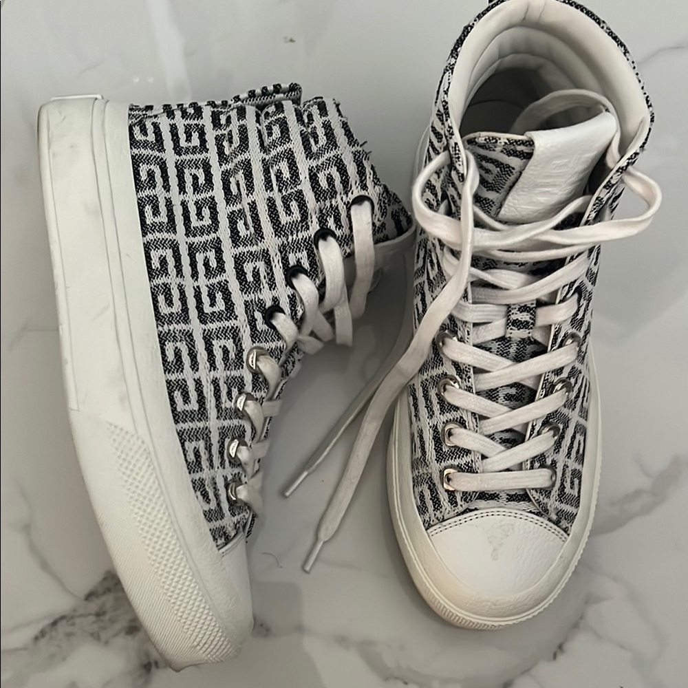 Designer High-Top Sneakers in Black and White